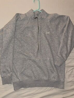 Light Gray Half-Zip Pullover Sweatshirt - Baredown Brand - size L